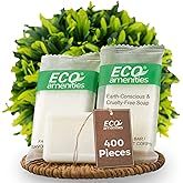 ECO Amenities Travel Size Bar Soap - 400 PACK, 0.5 oz Mini Soap Bars, Hotel Soap Bars, Travel Size Toiletries - Individually Wrapped Bulk Soap Bar, Small Hotel Soaps for BNBs, VRBO, Inns and Hotels