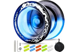 WABESMANIS AOE Responsive Yoyo Professional for Kids 8-12 Above, Unresponsive Yoyo with Deep Finger Dimples for Spin Tricks with 10 Strings, Case, Accessory Kit