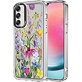 EMUYGIU for Samsung Galaxy A16 Case [Buffertech 6.7ft Military-Grade Drop Protection] [Anti Peel Off Tech] Clear TPU Bumper 5G Phone Case Cover Design (Blooming Flowers)