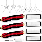 Roborock Robot Vacuum Replacement Parts for Roborock S6 Pure S6 E4 S4 Max S6 MaxV S5 S5 Max S4 E2 E3 E5 E20 E25 E35 S50 S65 Xiaomi Mijia Robot Vacuum, 3 Main Brushes, 4 Filters, 6 Side Brushes