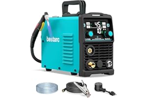 bestarc Plasma Cutter, [Large LED Display], 45Amps bestarc Plasma Cutter Machine 110/220V Dual Voltage, IGBT Inverter 1/2 Inch Clean Cut 5/8 Inch Max Cut, Post Flow, 2T/4T for Beginners DIY