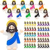 Yelakey Mini Jesus Figures 50 Pack Christ Jesus Figurines Original Design Little Pocket Jesus to Hide and Seek Religious Party Favors Baptism Gifts Sunday School for Easter Egg Stuffers Fillers