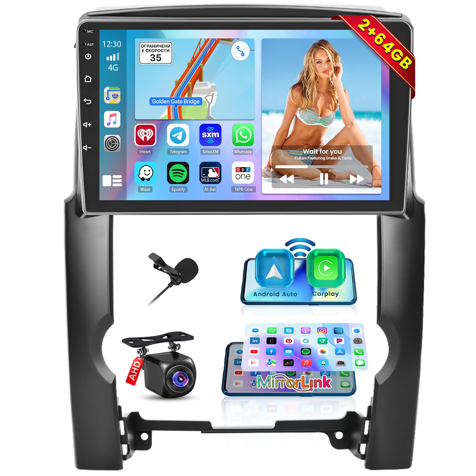 Photo 1 of [2G+64G] Car Radio for Kia Sorento 2009-2012, 10.1 Inch Android 13 IPS Touch Screen for Sorento Car Stereo with Wireless Carplay/Android Auto, Bluetooth, GPS Navi, WiFi, SWC, DSP + Backup Camera