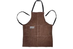 Outset Grill and Kitchen Apron, Brown Leather, 27" x 30"