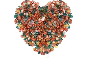 ideayard Colorful Agate Tumbled Chips Stone Natural Irregular Shaped Small Gemstone Bulk for Jewelry DIY Vase Filler Aquarium Healing Stones Decoration