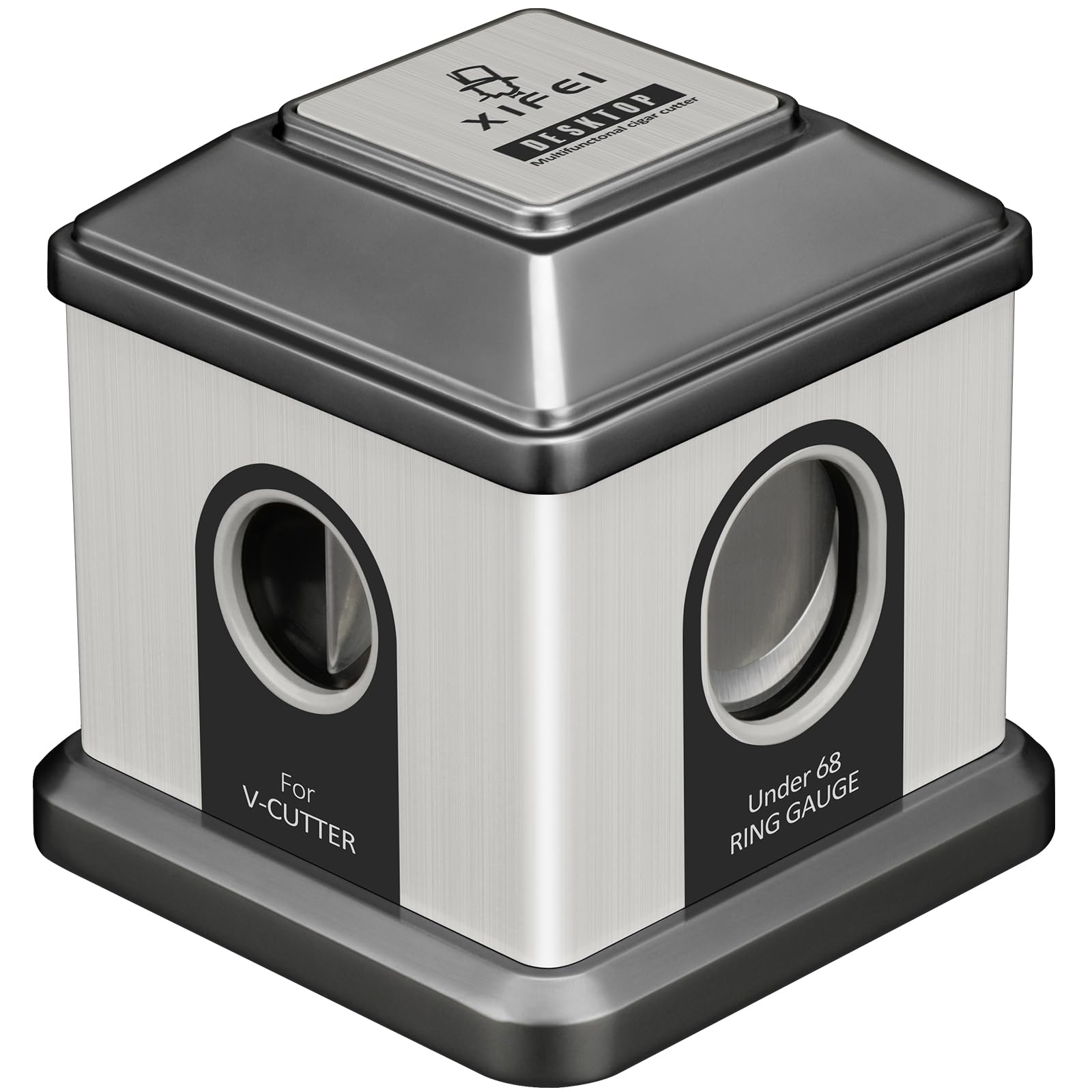 Photo 1 of XIFEI Desktop Cigar Cutter, 4-in-1 Multifunctional Cigar Cutter Guillotine, Ergonomic Straight Cut V-Cut Cigar Cutters for 32-68 Ring Gauge, Stainless Steel Blade, Cigar Accessories Gift for Men