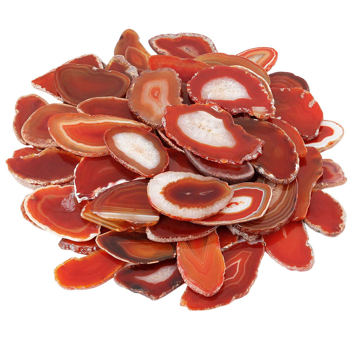 KYEYGWO 10 Pcs Polished Agate Geode Slices Stone for Home Decoration, Irregular Healing Crystals for Jewelry Making, Place Cards for Weddings