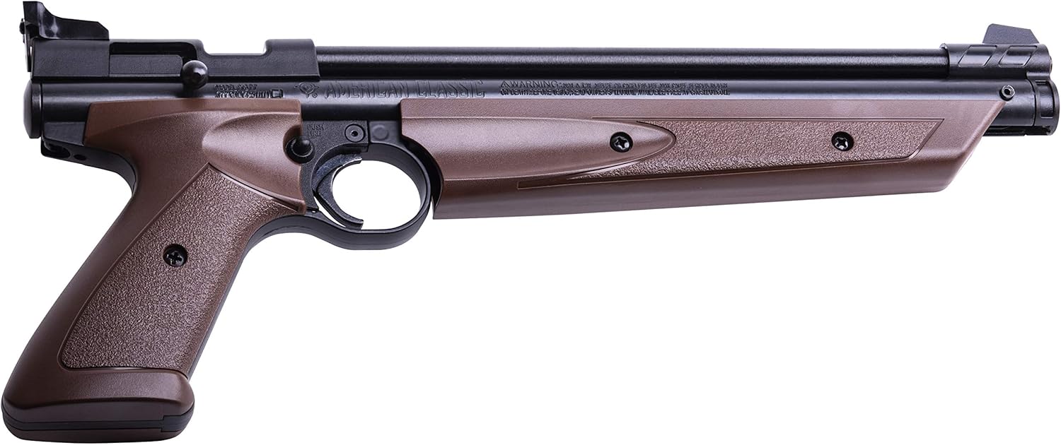 Crosman P1377BR American Classic Multi Pump .177-Caliber Pneumatic Pellet Air Pistol, Brown : Sports & Outdoors