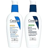 CeraVe Face Cream BUNDLE, Cerave AM Facial Moisturizing Lotion with SPF 30 & PM Facial Moisturizing Lotion, Formulated with H