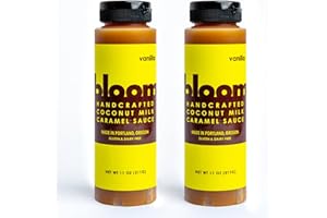 Bloom Caramel Vanilla Coconut Caramel Sauce – Vegan, Dairy-Free Dessert Topping, Small Batch Artisanal Quality, Made with Premium Ingredients, Perfect for Coffee, Ice Cream, and Baking – 22oz