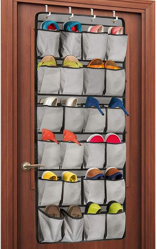 Unjumbly Over Door Shoe Organiser, 24 Pocket Door Shoe Rack to Keep