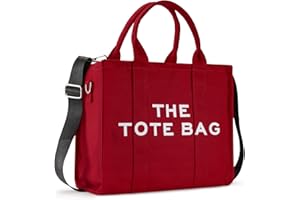 DEZESAS The Tote Bag for Women, Canvas/Leather Tote Purse Crossbody Bags with Zipper Sturdy HandBag for School, Travel