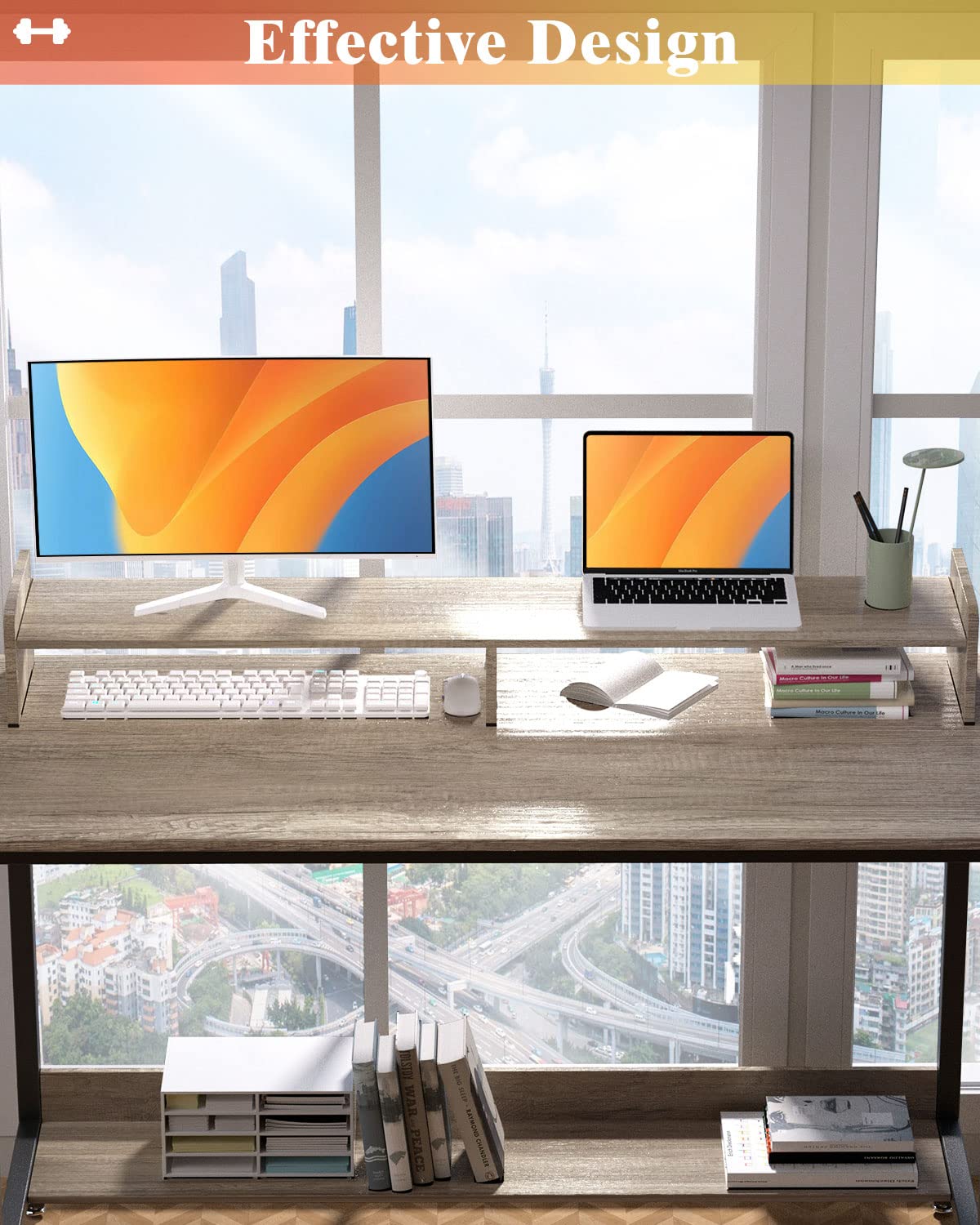 Mua Computer Desk with Shelves, 32 Inch Gaming Writing Desk, Study PC ...