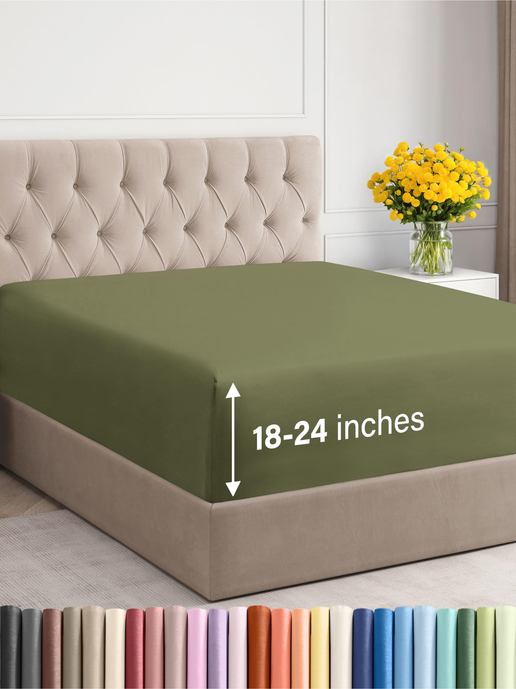 Extra Deep Queen Fitted Sheet Hotel Luxury Single Fitted Sheet Only