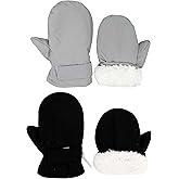 Slivery Color Toddler Gloves Kids Mittens Winter Warm Lined Fleece Gloves Waterproof Snow Baby Mitten for Boys Girls
