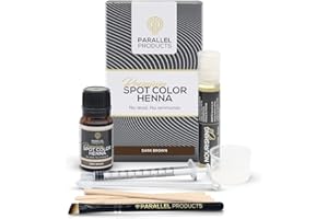 Parallel Products Spot Color Henna Kit - Henna Hair Dye - 5 grams - Tint for Professional Spot Coloring - With Nourishing Oil, Mixing Dish and Application Brush - Root Touch Up (Dark Brown)