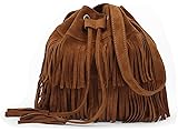 Stylish Fashionable Womens Cross-body Shoulder Bag Faux Suede Fringe Tassels
