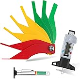 Digital Tire Tread Depth Gauge Kit - Color Coded Gauge - Brake Pad Lining Shoe Thickness Measure Tool Ruler for Automotive, M