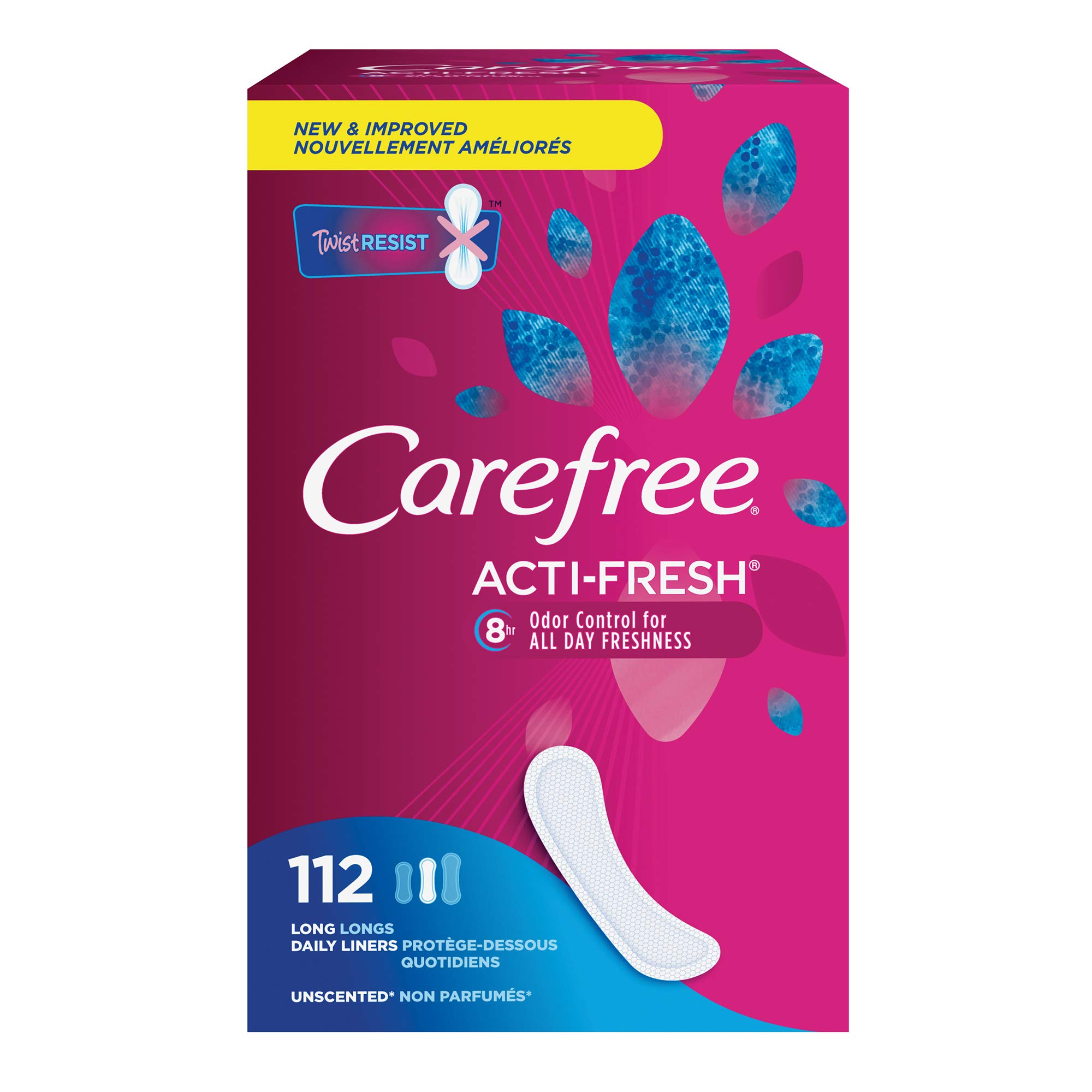 Carefree ActiFresh Body Shaped Panty Liners, Flexible Protection that