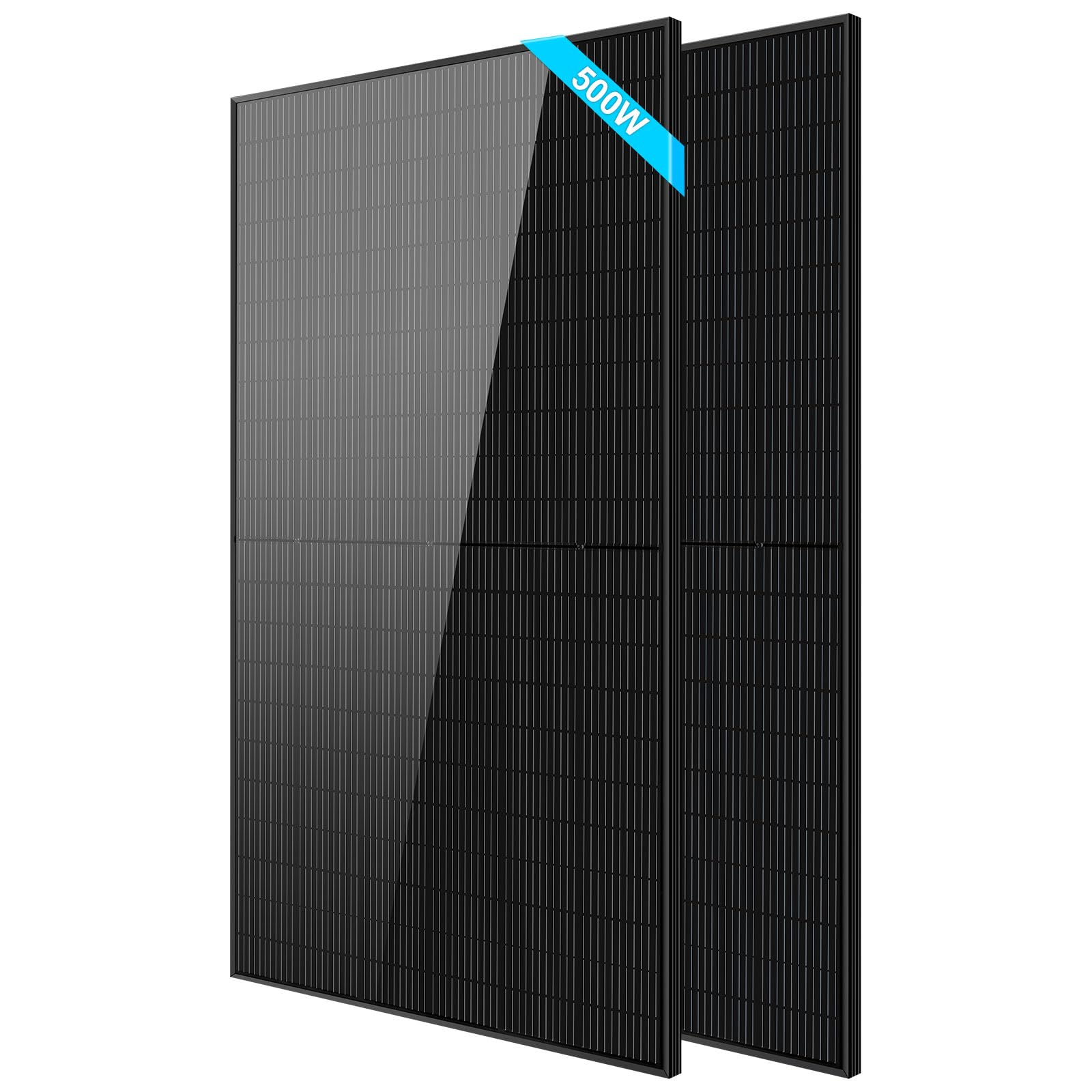 Photo 1 of *ONE IS SHATTERED *SUNGOLDPOWER 2PCS 500 Watt Monocrystalline Solar Panel UL 61730 11BB Grade A Cell,Black,IP68,for 12V/24V/48Vdc RV,Home,Farms,Parking Lot,Marine,on/Off-Grid System(1000W)