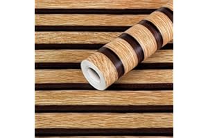Sumsoctober Wall Renovation Wood Slat Wallpaper Self PVC for Easy Application 40cm Width for Stylish Interiors (10)