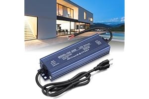 LED Driver 12V, BRIMETI LED Power Supply 60W Waterproof IP67 Transformer Adapter 110V AC to 12V DC Converter Low Voltage Output with 3-Prong Plug 3.3 Feet Cable for Outdoor LED Light Strip, 5 Amp