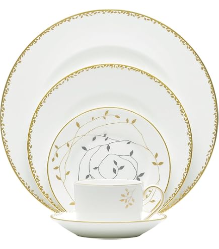 Amazon.com: Vera Wang Wedgwood Vera Lace Gold 5-Piece Dinnerware