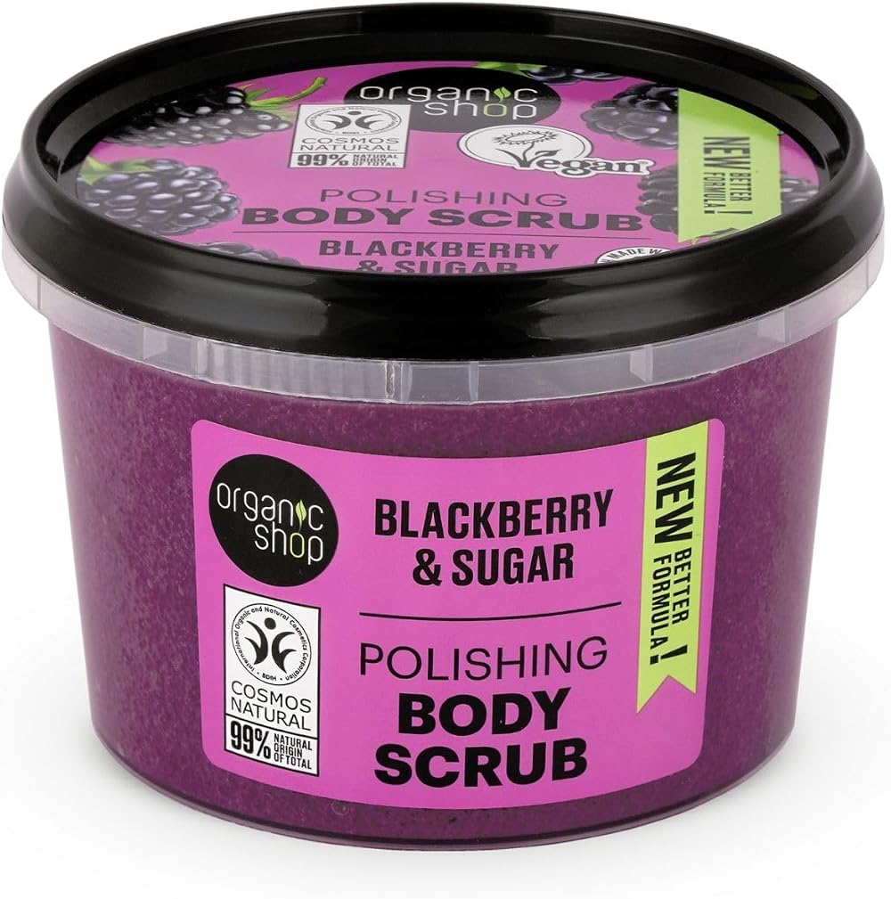 Organic Shop 250ml Body Scrub Polishing Blackberry Charcoal Berry