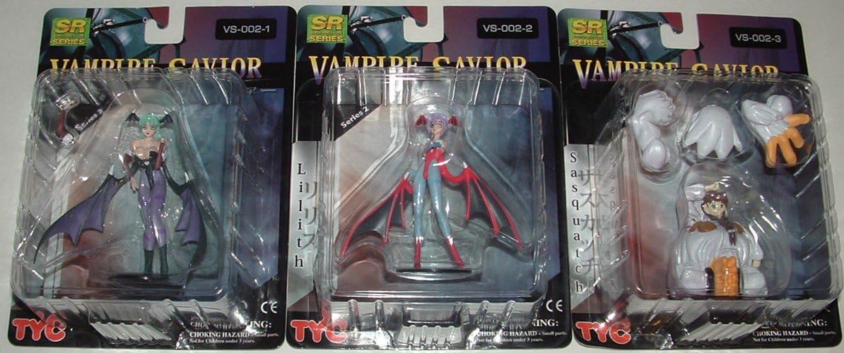 Vampire Savior (dark stalkers) Complete Series 2 Trading Figure Set (3 Figures) Carded Lilith, Morrigan and Sasquatch