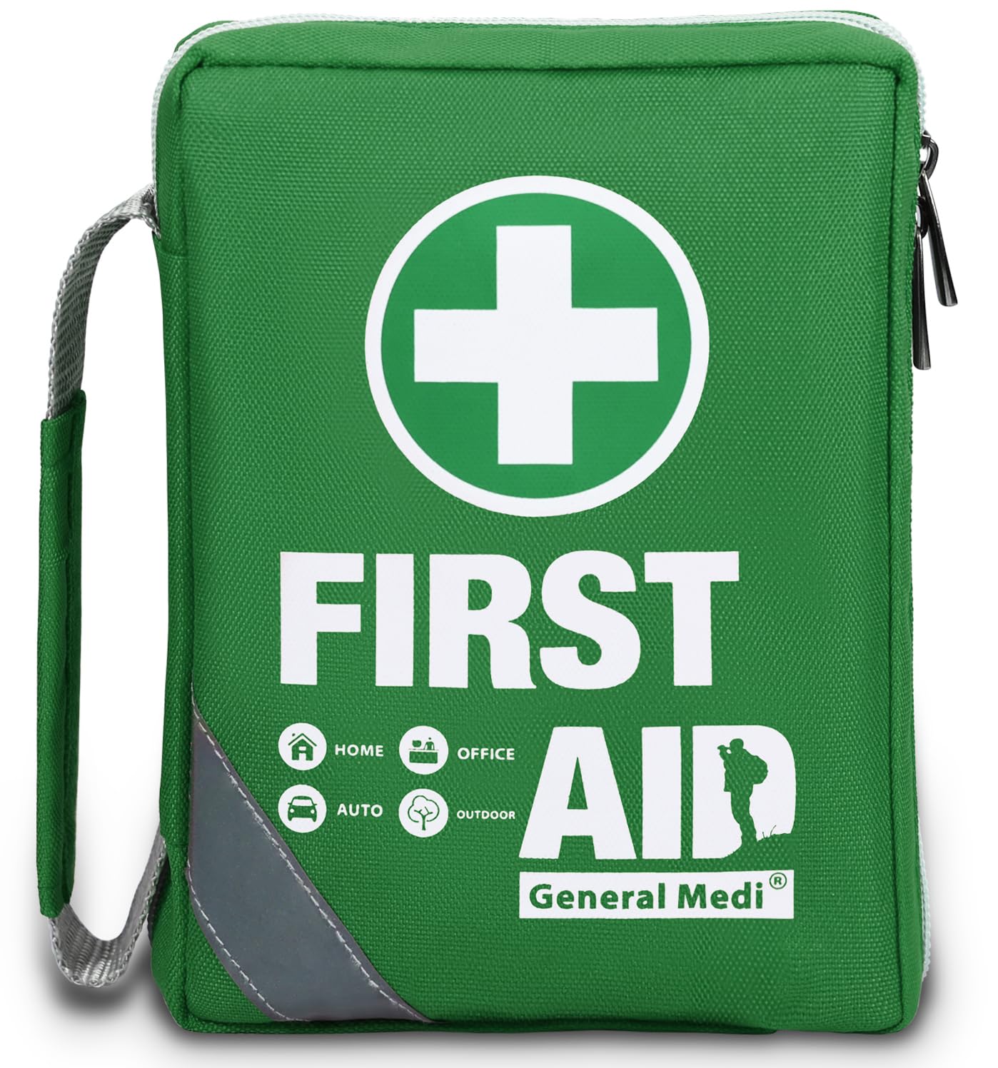 General Medi First Aid Kit -Compact First Aid Bag(175 Piece) - Reflective Bag Design- Includes Instant Cold Pack,Emergency Blanket for Home, Office, Vehicle,Camping, Workplace & Outdoor