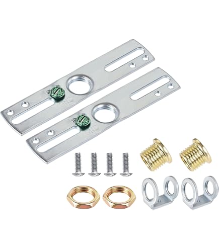 PATIKIL Universele montageset voor lamp 105 mm (4,13 inch), 2 sets ronde plafondplaat met heldere dwarsstang met schroef voor wandlamp, hanglamp