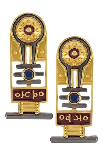 Amrapali Shiva Dual Tone Shivling Third Eye Mantra Ear Studs for Women (SHV-ER-009)