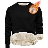 Yeokou Men's Fleece Sweatshirt Sherpa Lined Crewneck Basic Winter Thick Pullover Tops