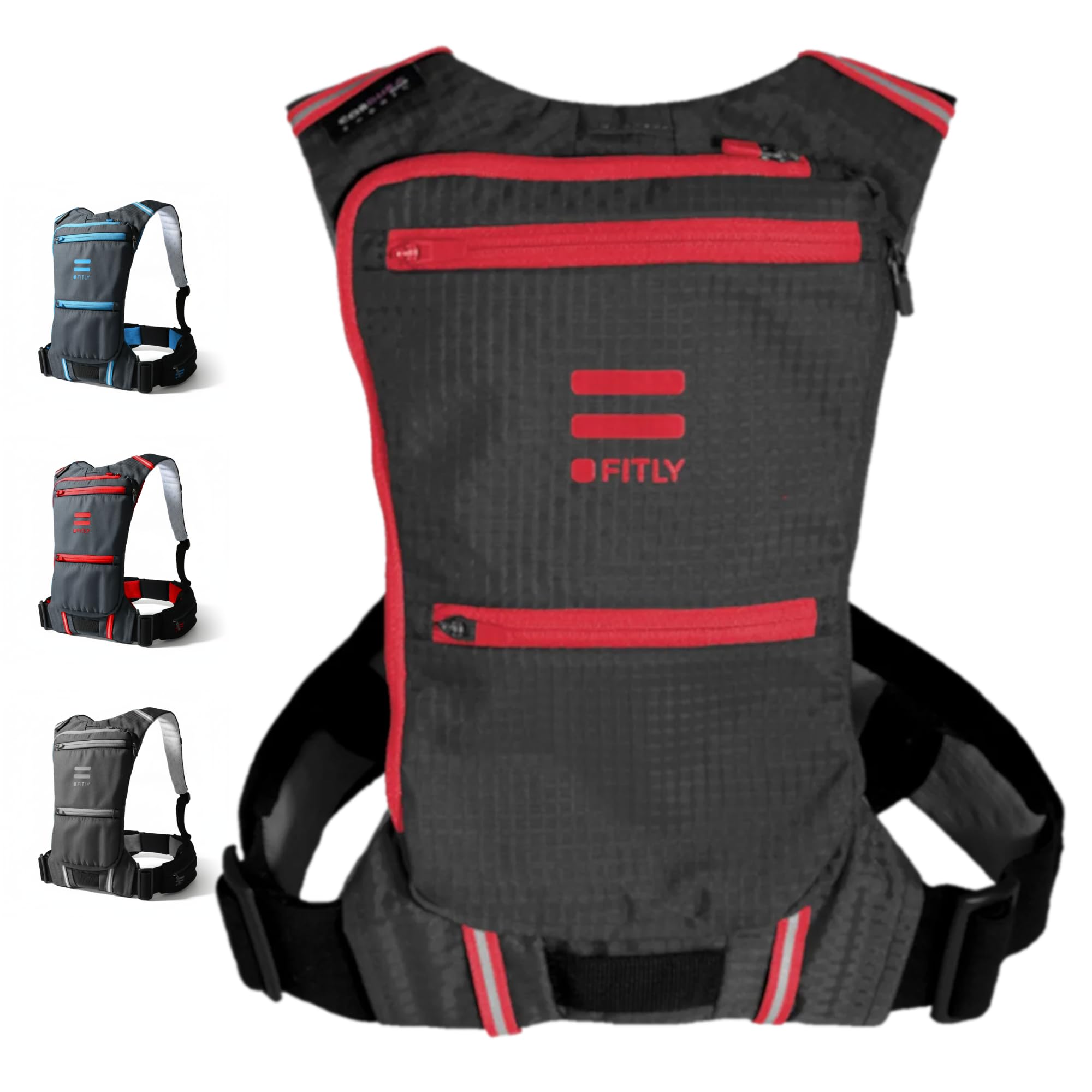 FITLY Minimalist Running Pack | Unisex Running Backpack with Phone Holder, Storage & Thoracic Belt | Carry Personal Items When Running | Running Gear Men & Women | Lightweight