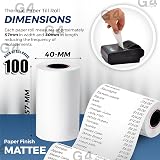 G4GADGET 100 Rolls 57 x 40 Thermal Paper Till Rolls with Red Warning Strip view 2