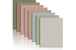 PerKoop 8 Pack Colored Engineering Paper Bulk, 8.5 x 11 Inches, 5 x 5 Graph Rule on Back Glue Top 3-hole Punched, 800 Sheets Colored Engineering Computation Pad(Pastel Colors)