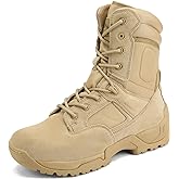NORTIV 8 Mens Military Tactical Work Boots Hiking Side Zip Leather Outdoor Motorcycle Combat Boots Response