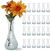 Sandraheer Glass Bud Vases in Bulk Set of 24, Small Glass Vases for Flowers Mini Clear Bud Vases for Centerpieces Vintage Vases for Wedding Home Table Decorations