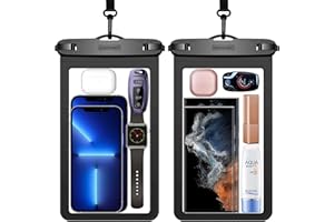 AUSSUMY XL Large Waterproof Cell Phone Pouch - 2 Pack Underwater Clear Phone Holder Protector - Universal Water Proof Dry Bag Case with Neck Lanyard for iPhone, Samsung Galaxy, Beach, Swimming Pool