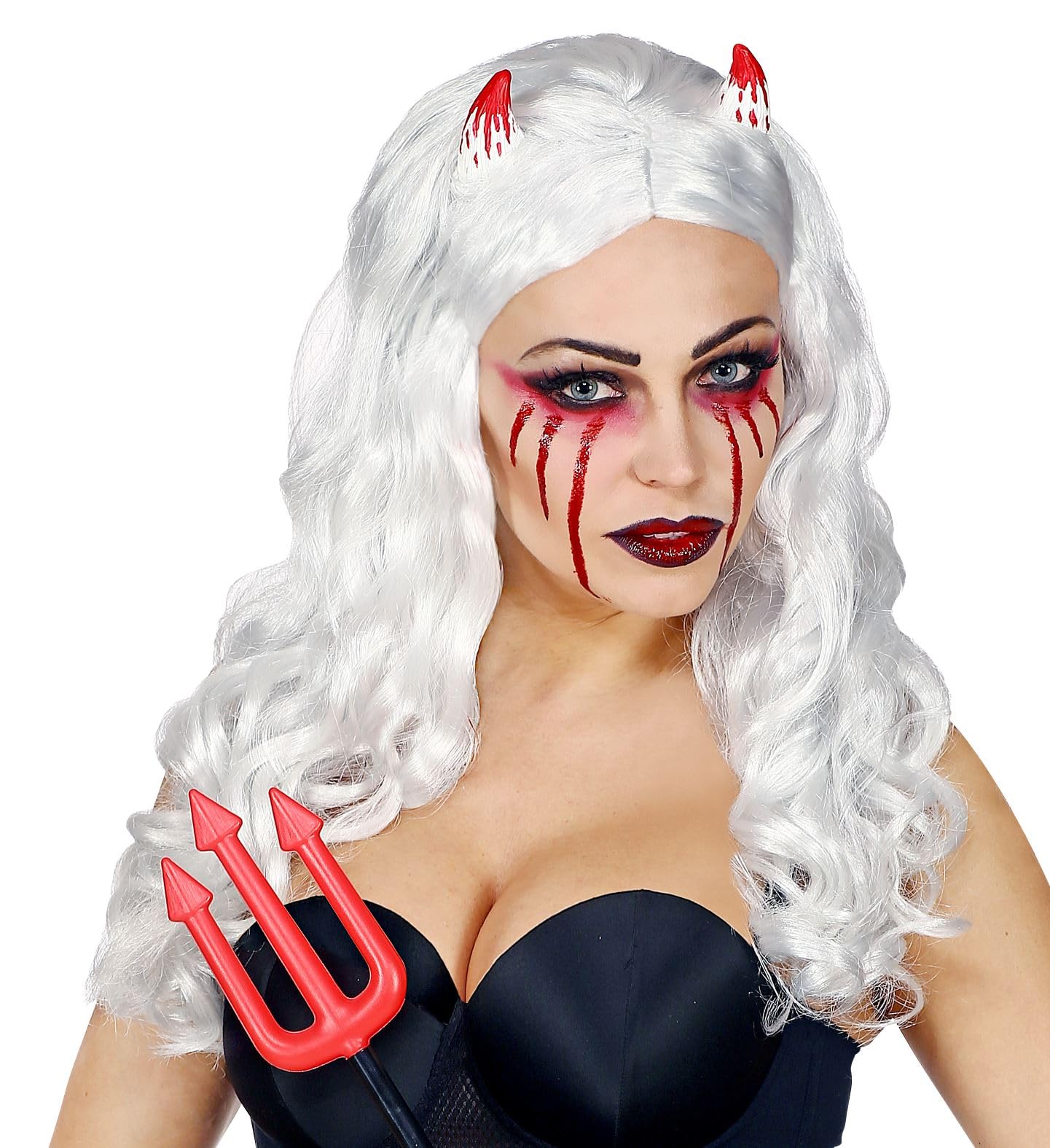 Widmann 04456 Women's Satan Wig, Grey, One Size