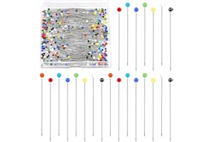 KOGYXE Sewing Pins, 300 PCS Straight Pins for Fabric, Pearlized Ball Head Quilting Pins Long 1.5 inch, Multicolor Corsage Stick Pin for Dressmaker, Jewelry DIY Decoration and Sewing Project