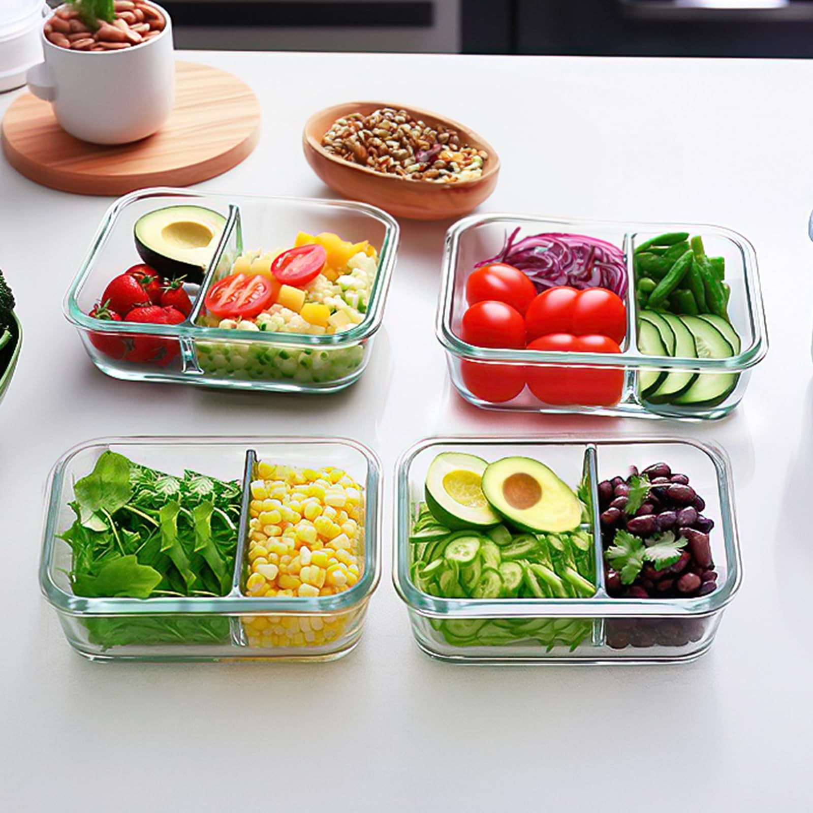 Mua M MCIRCO 10-Pack,30 Oz Glass Meal Prep Containers 2 Compartments ...