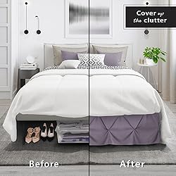 Nestl Grayish Purple Bed Skirt Twin Size, Pinch