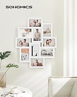 SONGMICS 10 Slot Photo Frame 10x15cm 4x6 Inch MDF White RPF20WT view 7
