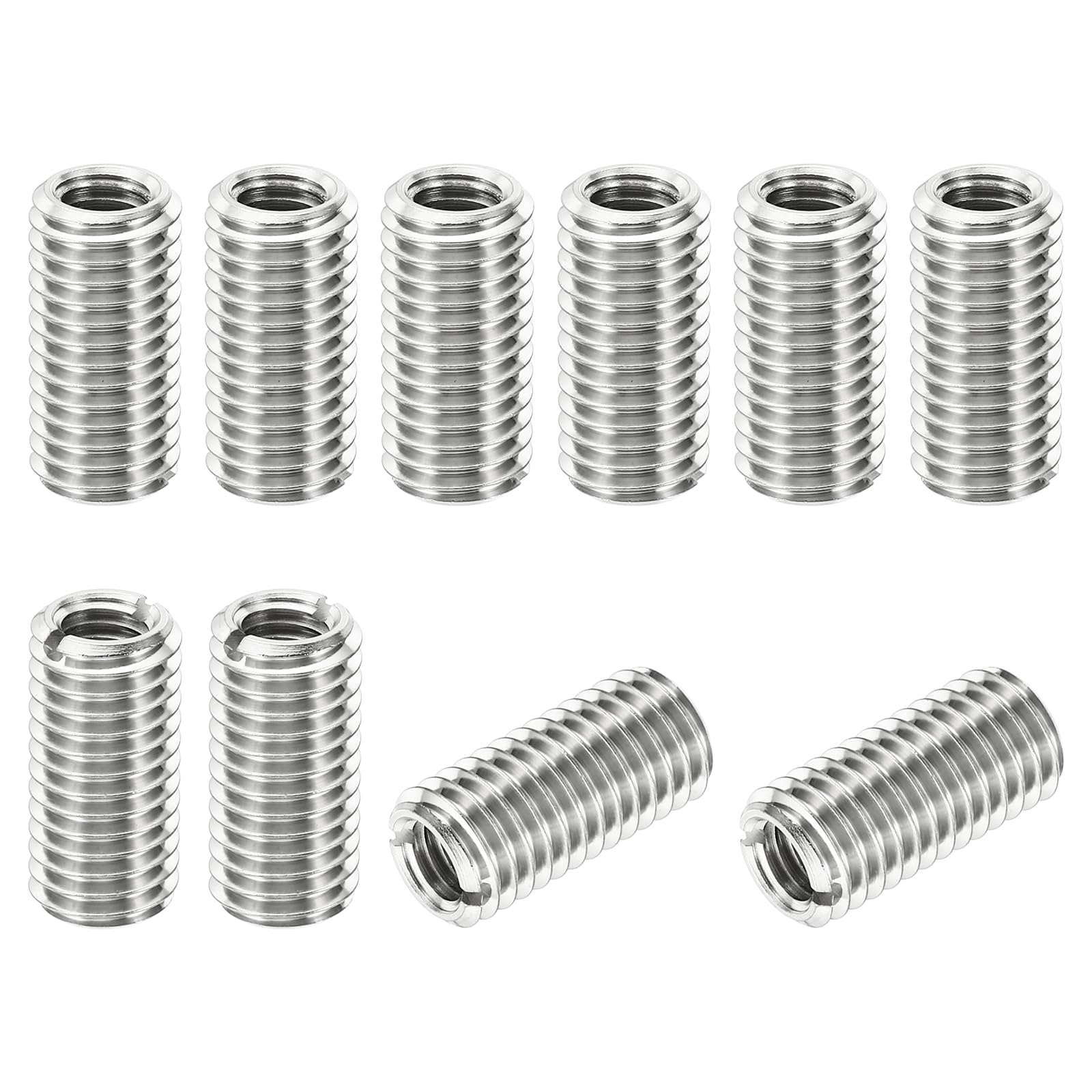 PATIKIL Thread Adapters Sleeve Reducing Nut, 10 Pcs M12x1.75 Male to M8x1.25 Female Repairing Insert Nut Screw Reducer Stainless Steel Fastener 25mm โ image 1