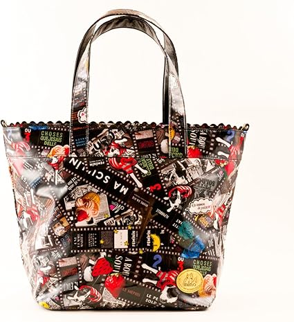 Amazon Co Jp ミモ ガルシアマルケス クリスタルボールの姉妹ブランド Mimo Garciamarquez 2wayマザーズバック4点セット ブラック シネマ 柄 ショルダー 斜め掛け ななめ掛け 大型 トートバッグ 産後 フリー 約18ｘ28 底敷き ｘ高さ30cm ブラック シネマ 柄