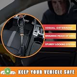 YUFANYA Steering Wheel Lock Seat Belt Lock Anti Theft Device 2 Keys Black view 3