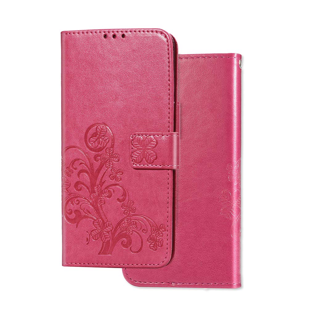 BRAND SET Wallet Cases for OPPO A54 5G Leather Cover Magnetic Closure and Flip Stand Case, Premium 3D Vintage Elegant Print Phone Cases for OPPO A54 5G-Red