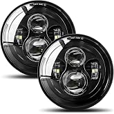 UNI-SHINE 2pcs Projector 7 Inch LED Headlights Hi/Lo Beam 7&rsquo;&rsquo; Round Headlight H6024 LED Headlight Compatible with Jeep Wrangler JK CJ TJ fit for Miata, Chevy S2