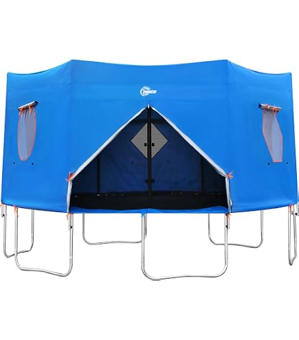 MQIAN Housse D'ombrage de Trampoline, 183 244 305cm Parasol pour Trampoline, Toit Pare-Soleil pour Trampoline, Couverture Trampoline, Accessoires Trampoline Anti-UV & Imperméable (Bleu 305cm